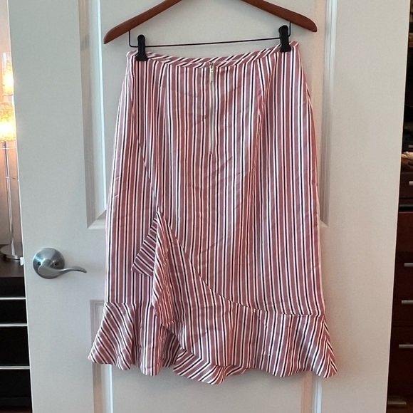 Ted Baker Corn Layered Striped Ruffle Hem Midi Pencil Skirt NWT - Picture 8 of 16